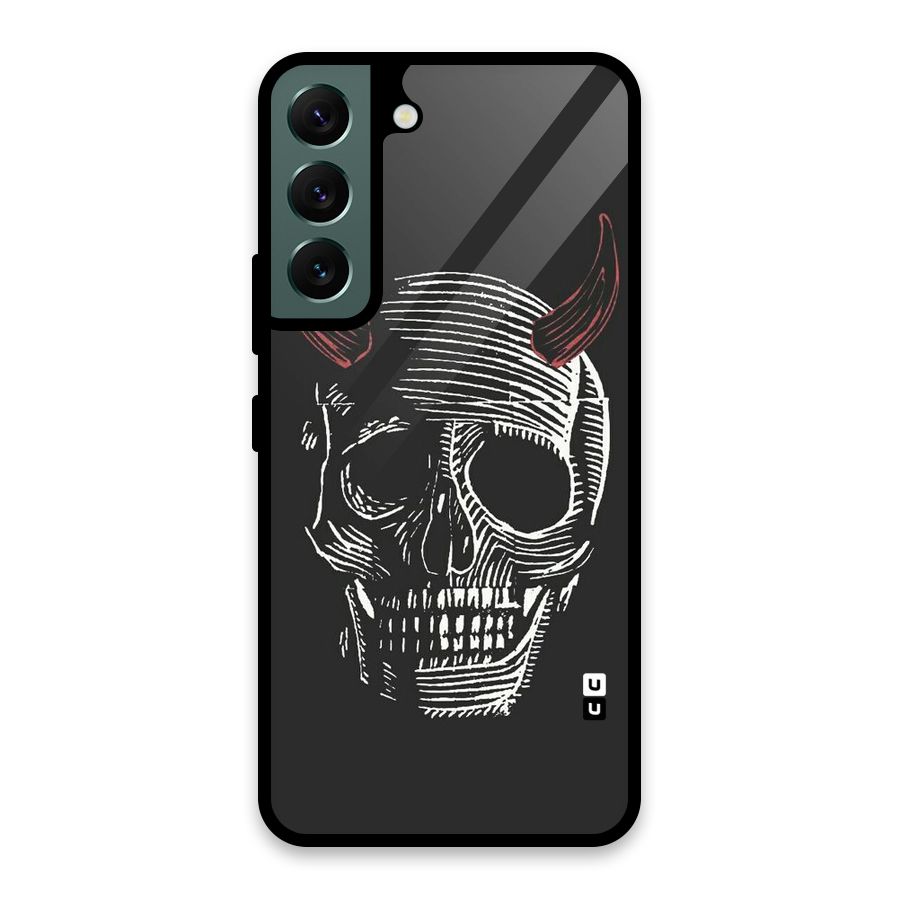 Spooky Face Glass Back Case for Galaxy S22 5G