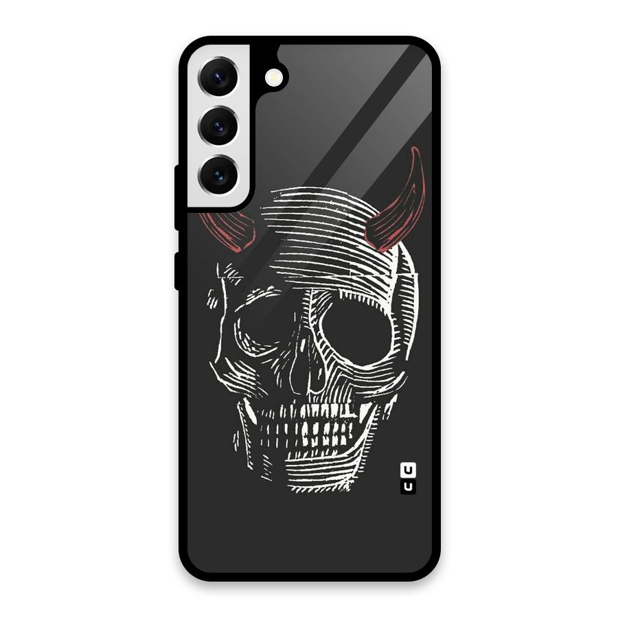 Spooky Face Glass Back Case for Galaxy S22 Plus 5G