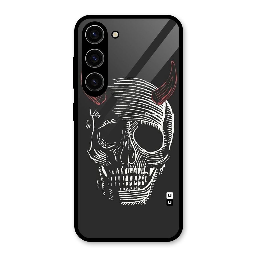 Spooky Face Glass Back Case for Galaxy S23