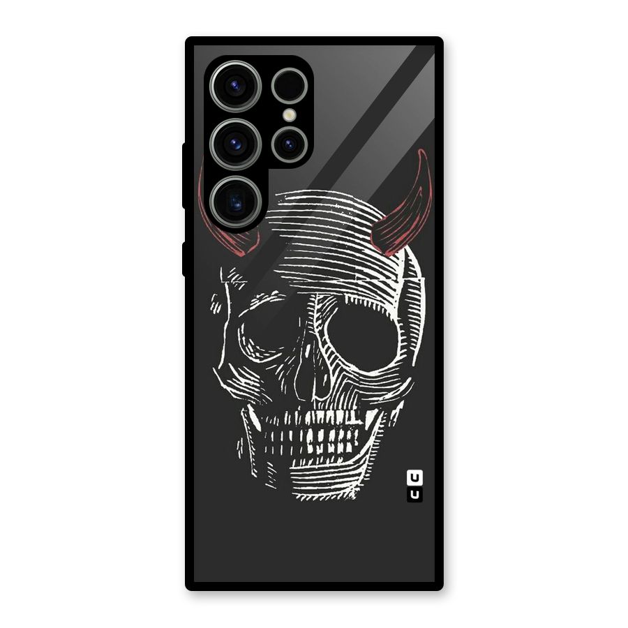 Spooky Face Glass Back Case for Galaxy S23 Ultra