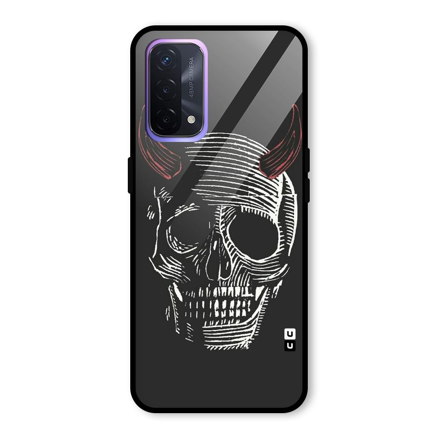 Spooky Face Glass Back Case for Oppo A74 5G