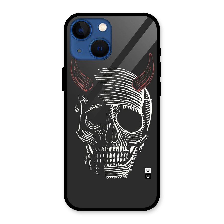 Spooky Face Glass Back Case for iPhone 13 Mini