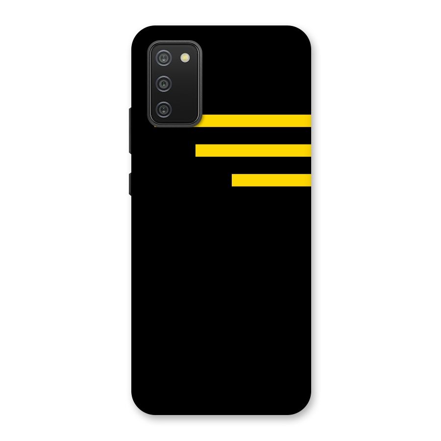 Sports Yellow Stripes Back Case for Galaxy M02s