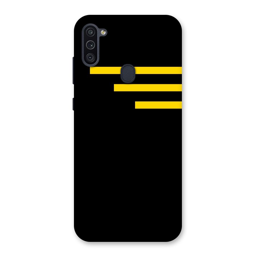 Sports Yellow Stripes Back Case for Galaxy M11