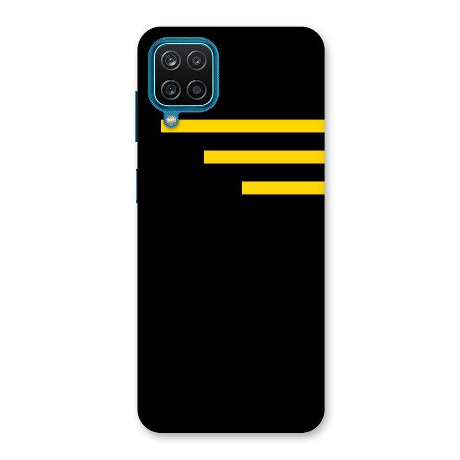 Sports Yellow Stripes Back Case for Galaxy M12