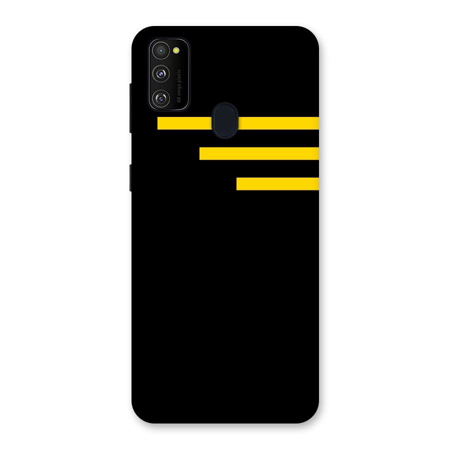 Sports Yellow Stripes Back Case for Galaxy M30s