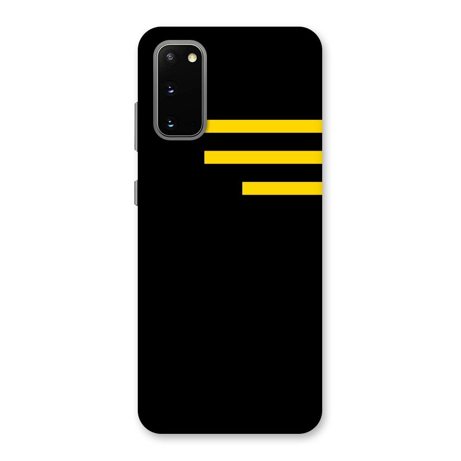 Sports Yellow Stripes Back Case for Galaxy S20