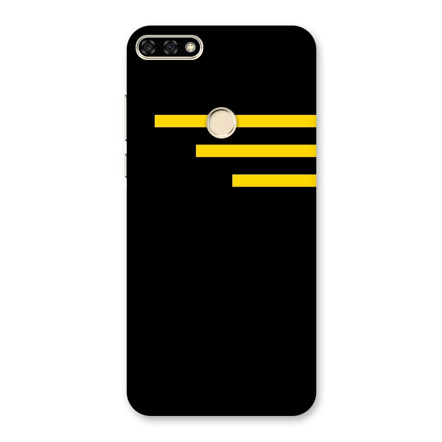 Sports Yellow Stripes Back Case for Honor 7A