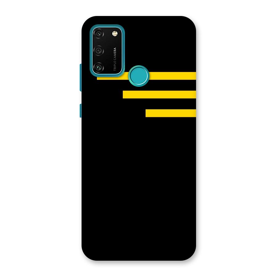 Sports Yellow Stripes Back Case for Honor 9A