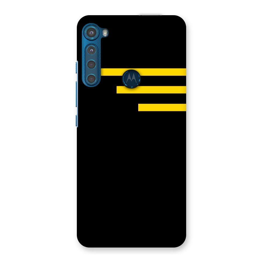 Sports Yellow Stripes Back Case for Motorola One Fusion Plus
