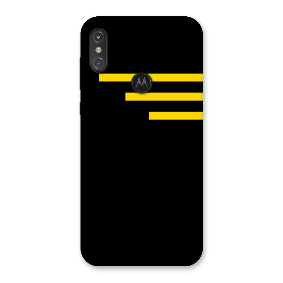 Sports Yellow Stripes Back Case for Motorola One Power
