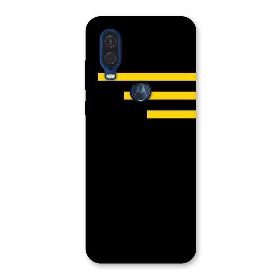 Sports Yellow Stripes Back Case for Motorola One Vision