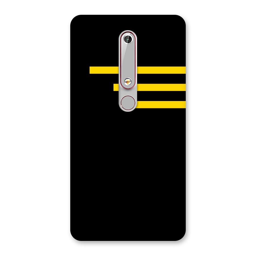 Sports Yellow Stripes Back Case for Nokia 6.1