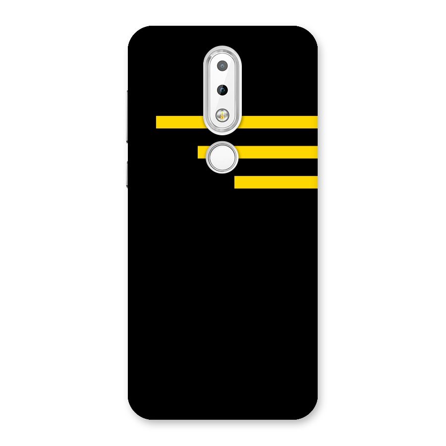 Sports Yellow Stripes Back Case for Nokia 6.1 Plus