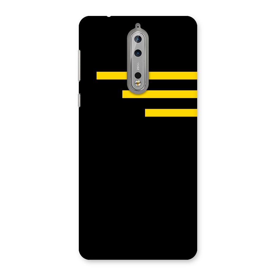 Sports Yellow Stripes Back Case for Nokia 8