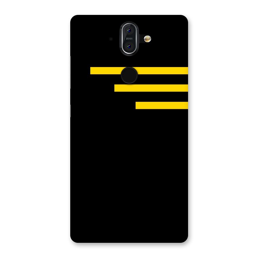 Sports Yellow Stripes Back Case for Nokia 8 Sirocco