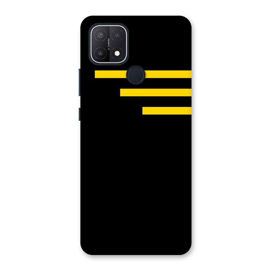 Sports Yellow Stripes Back Case for Oppo A15