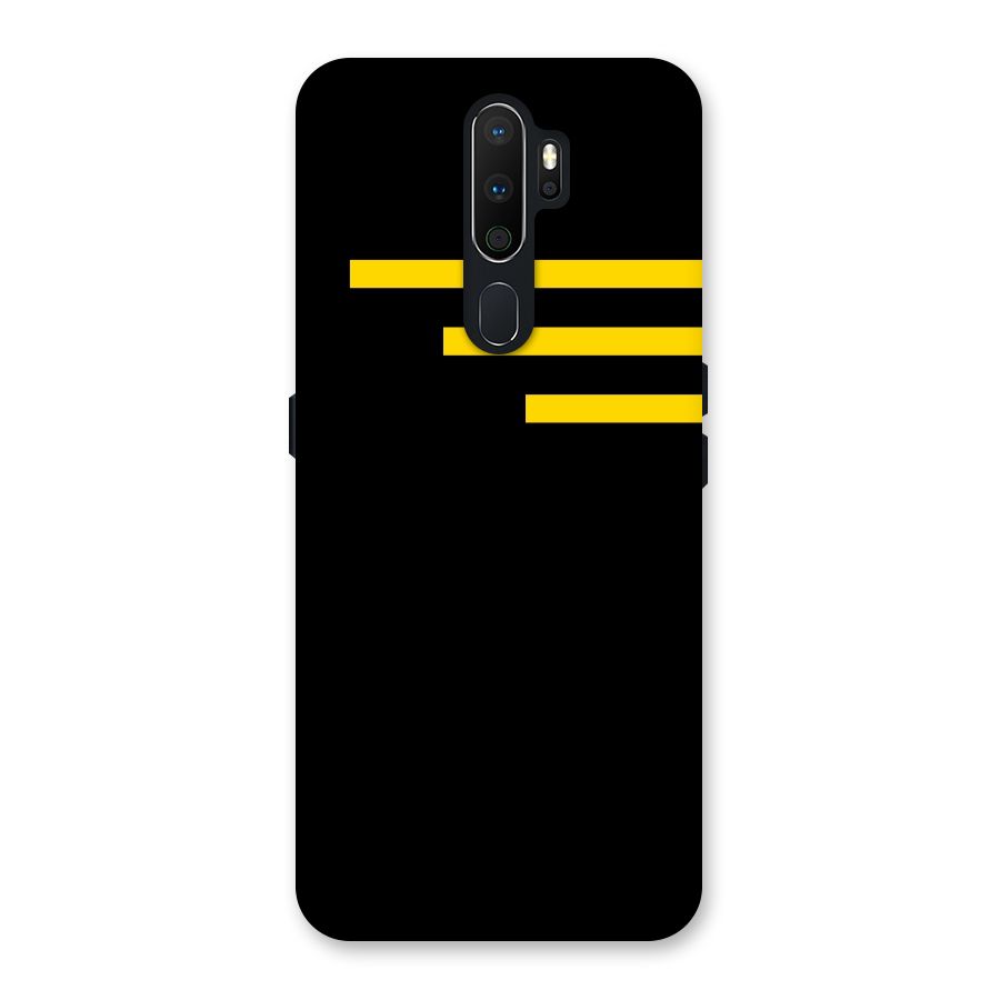 Sports Yellow Stripes Back Case for Oppo A5 (2020)
