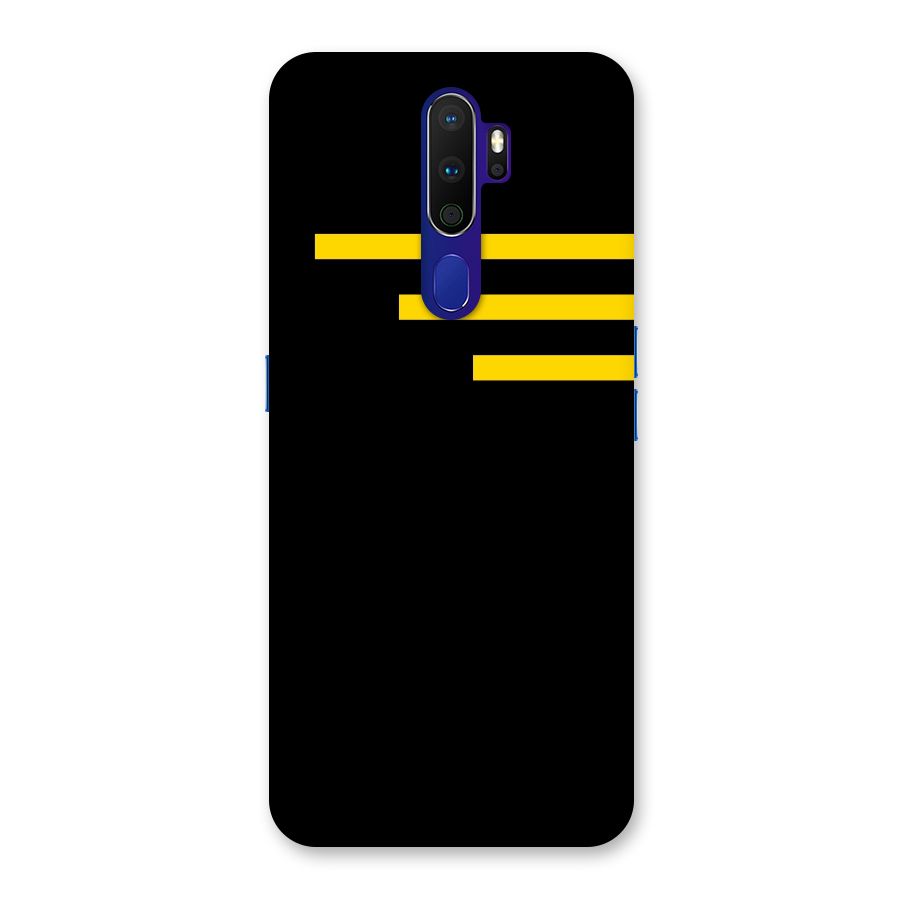 Sports Yellow Stripes Back Case for Oppo A9 (2020)