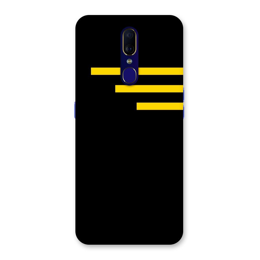 Sports Yellow Stripes Back Case for Oppo F11