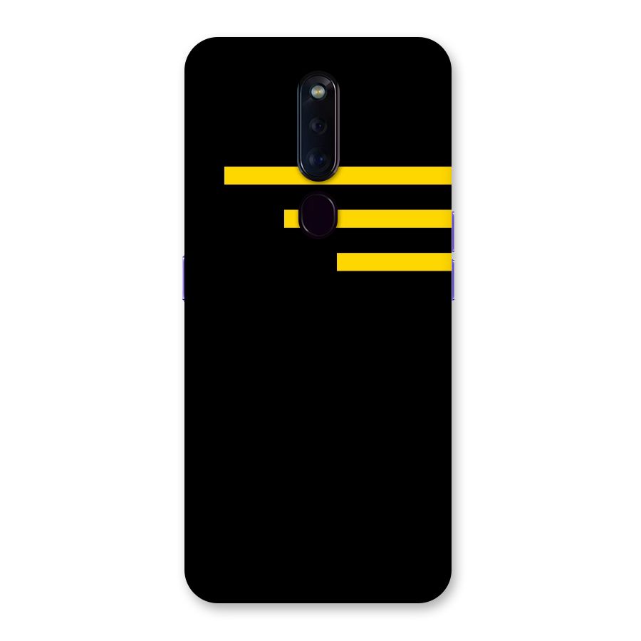 Sports Yellow Stripes Back Case for Oppo F11 Pro