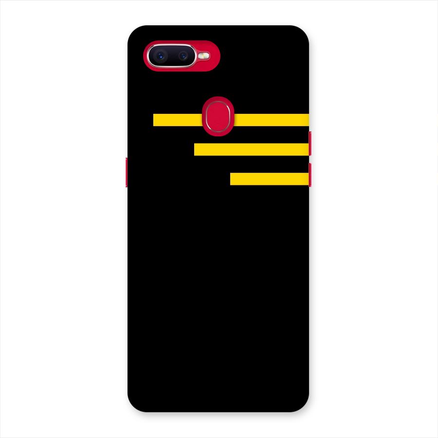 Sports Yellow Stripes Back Case for Oppo F9 Pro
