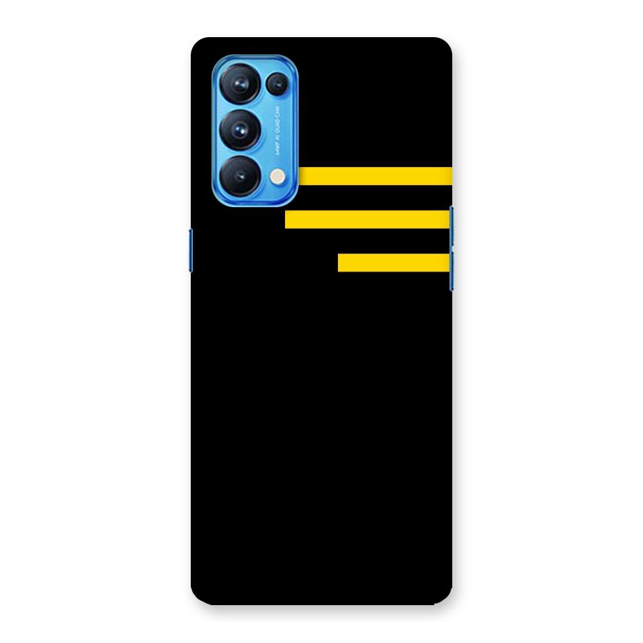 Sports Yellow Stripes Back Case for Oppo Reno5 Pro 5G