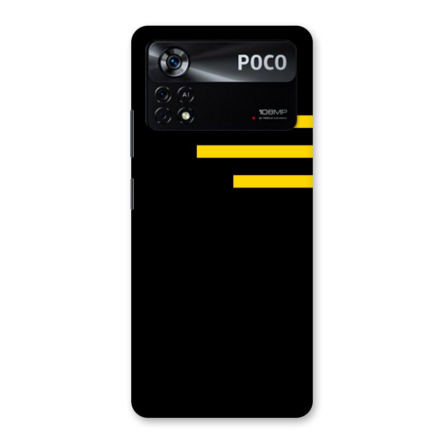 Sports Yellow Stripes Back Case for Poco X4 Pro 5G