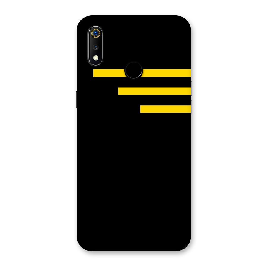 Sports Yellow Stripes Back Case for Realme 3