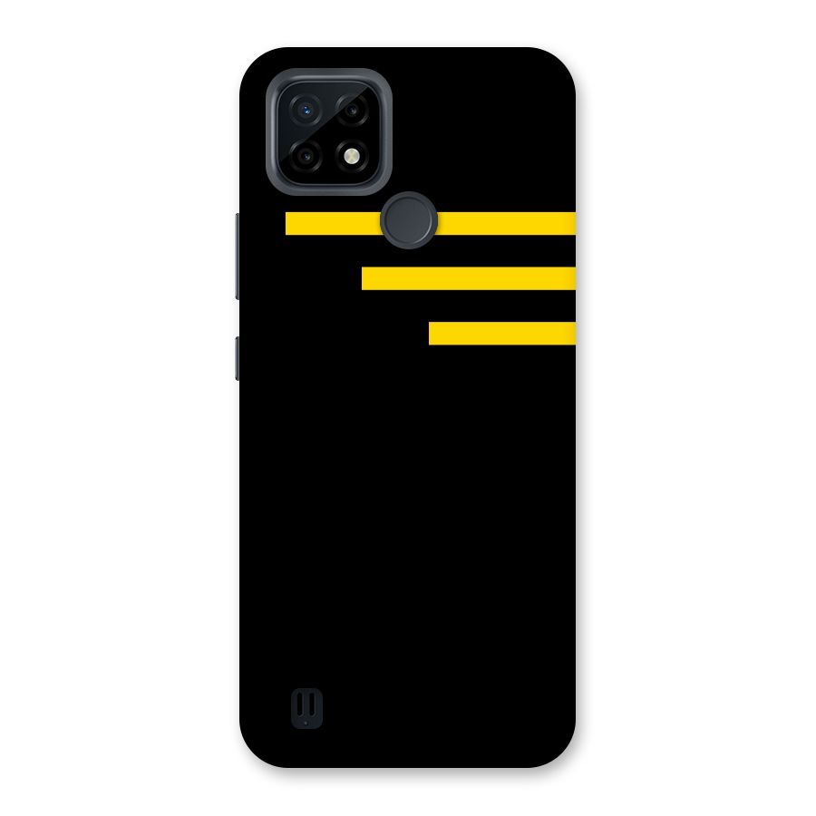 Sports Yellow Stripes Back Case for Realme C21