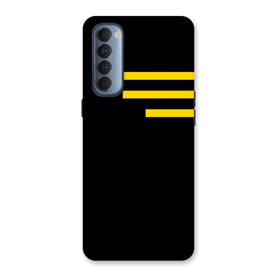 Sports Yellow Stripes Back Case for Reno4 Pro