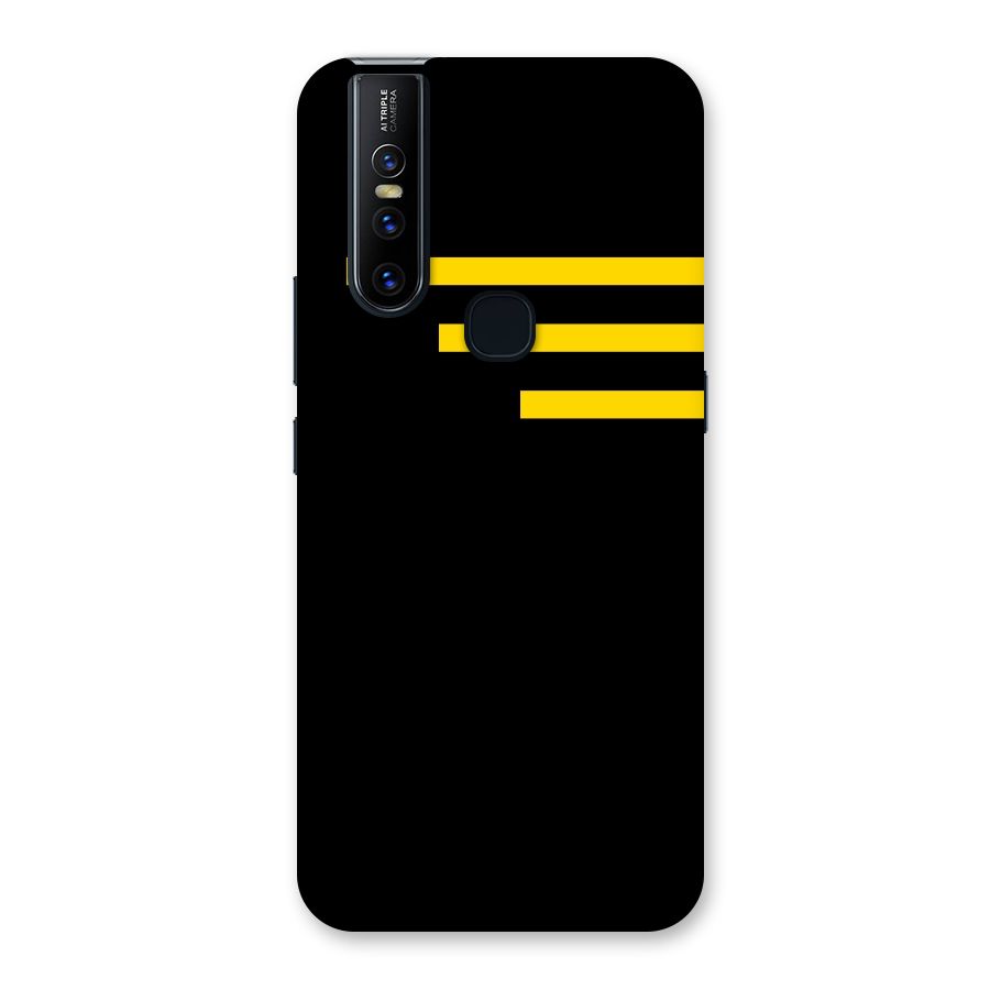 Sports Yellow Stripes Back Case for Vivo V15