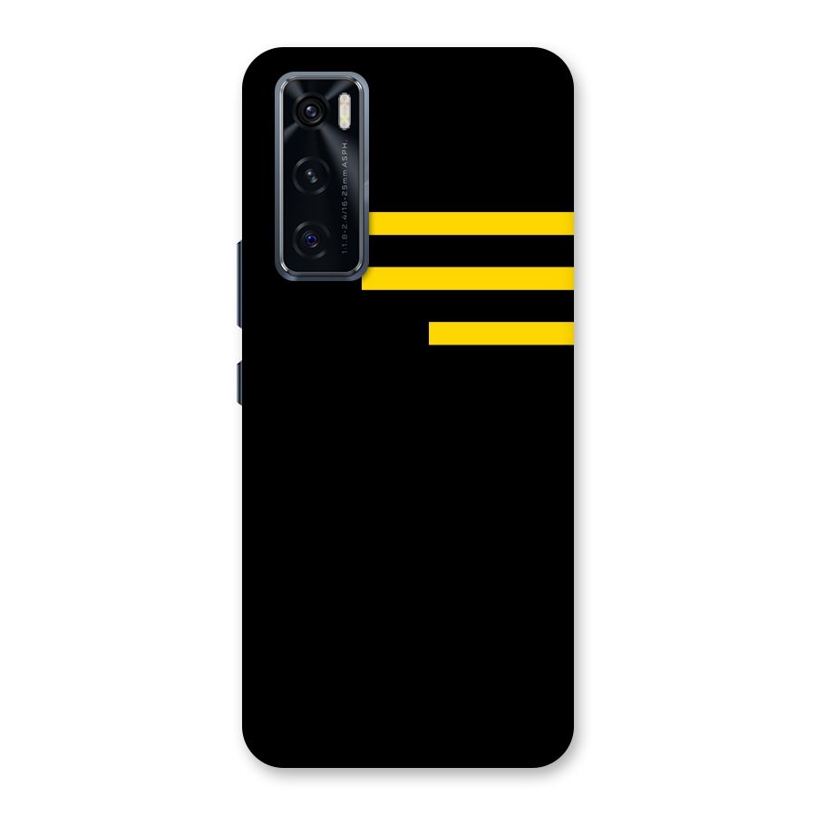 Sports Yellow Stripes Back Case for Vivo V20 SE