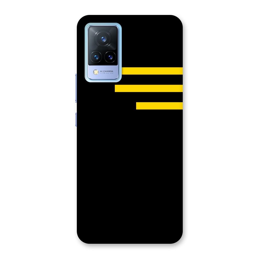 Sports Yellow Stripes Back Case for Vivo V21 5G
