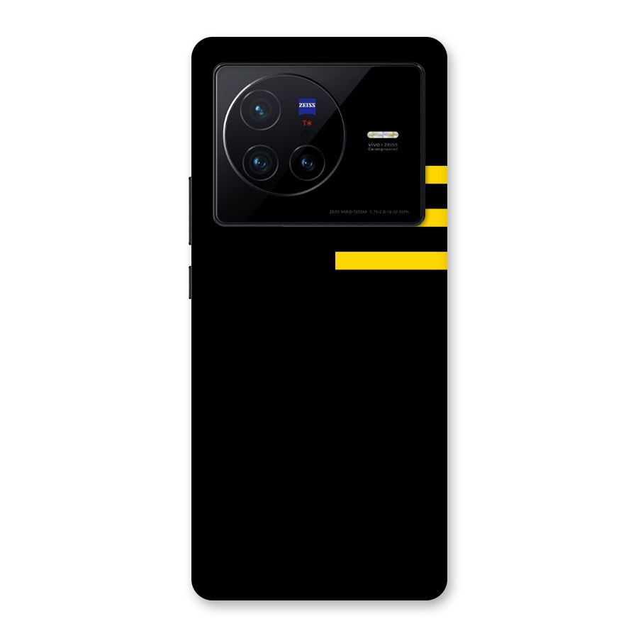 Sports Yellow Stripes Back Case for Vivo X80