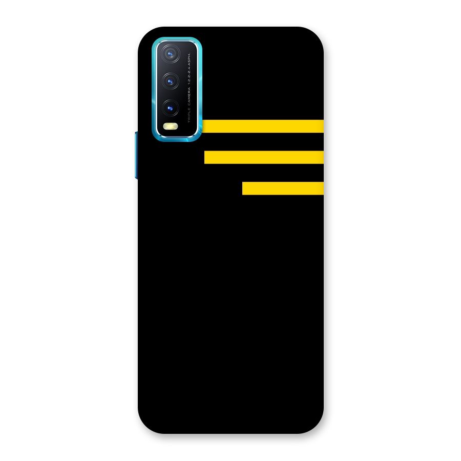 Sports Yellow Stripes Back Case for Vivo Y20