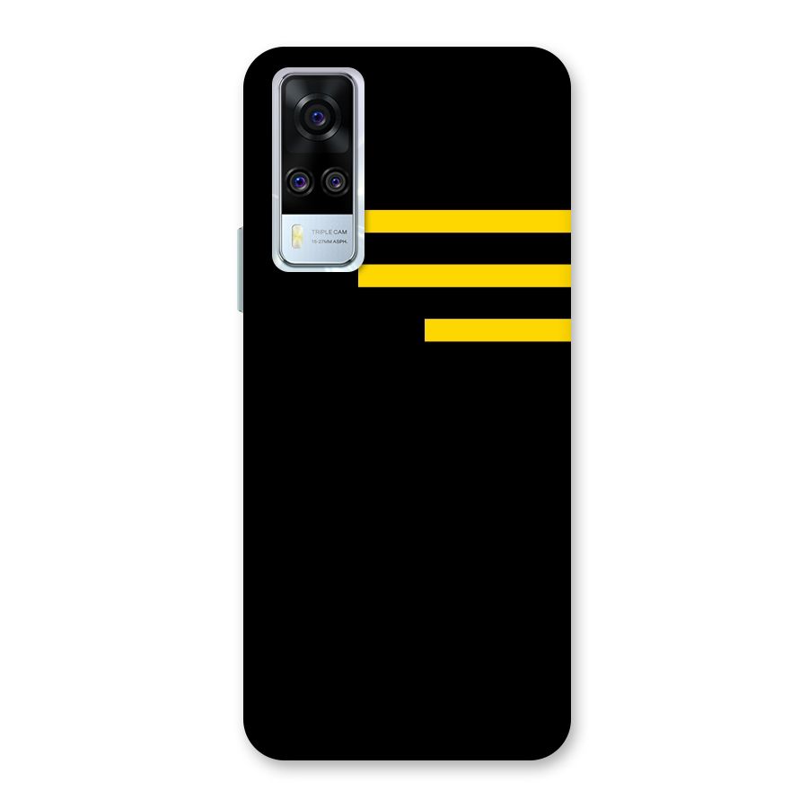 Sports Yellow Stripes Back Case for Vivo Y31