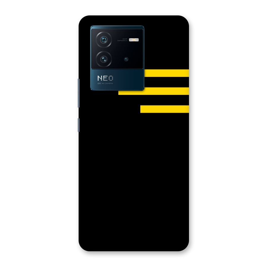 Sports Yellow Stripes Back Case for Vivo iQOO Neo 6 5G