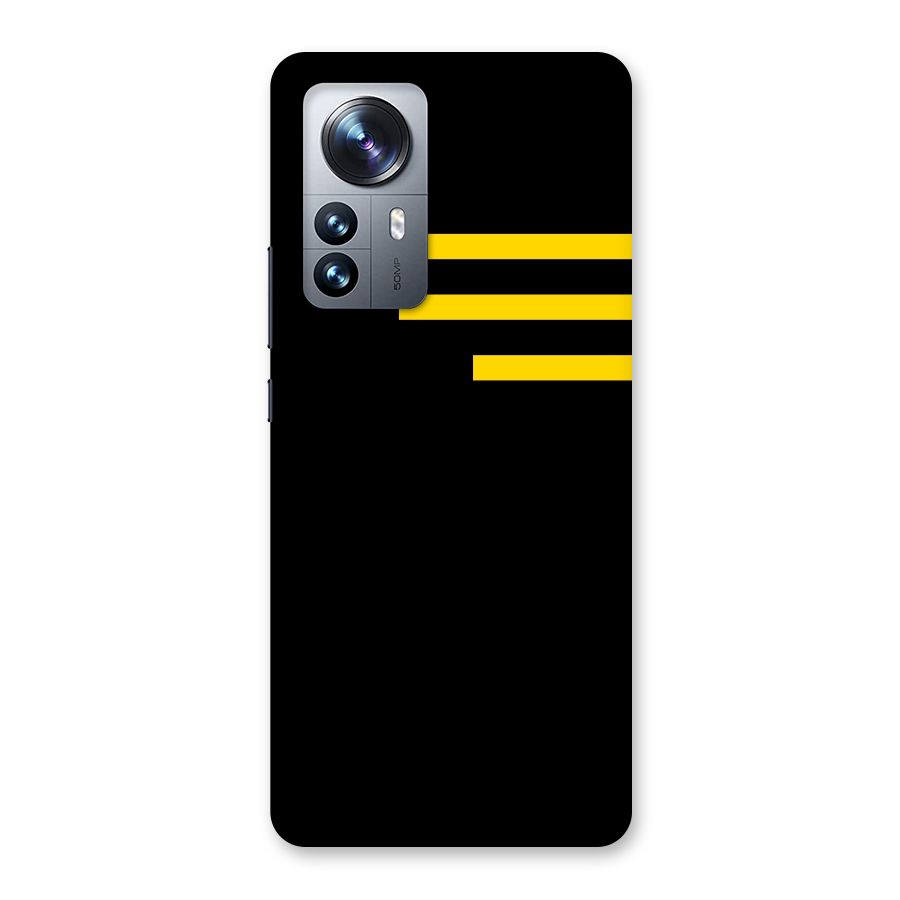 Sports Yellow Stripes Back Case for Xiaomi 12 Pro