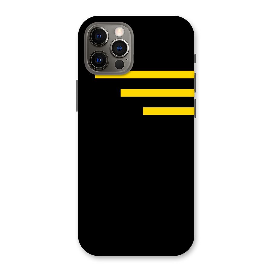 Sports Yellow Stripes Back Case for iPhone 12 Pro