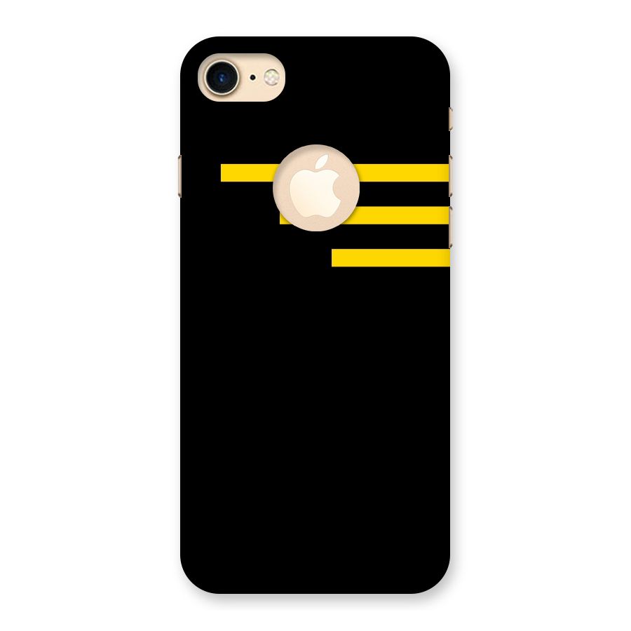 Sports Yellow Stripes Back Case for iPhone 7 Logo Cut