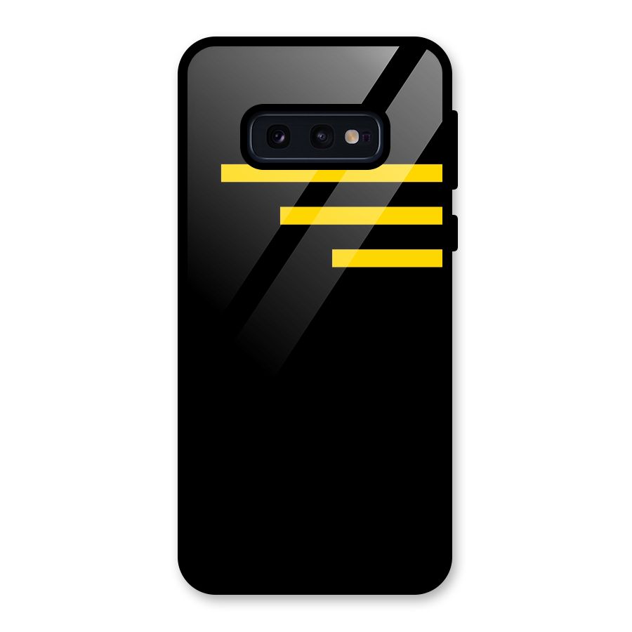 Sports Yellow Stripes Glass Back Case for Galaxy S10e