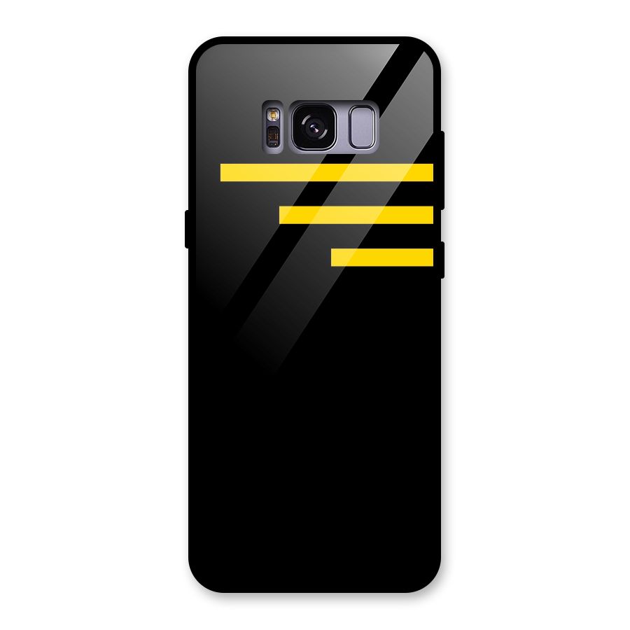 Sports Yellow Stripes Glass Back Case for Galaxy S8