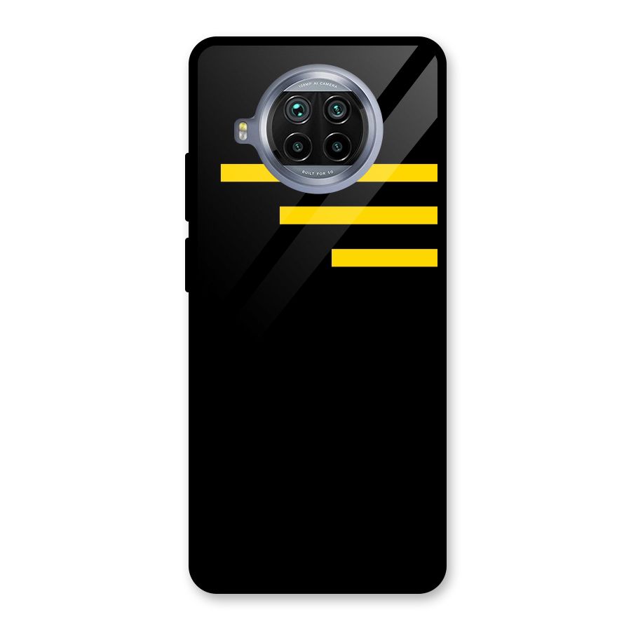 Sports Yellow Stripes Glass Back Case for Mi 10i