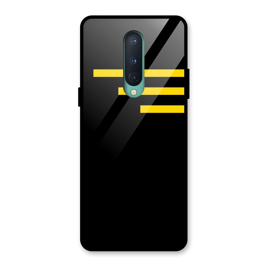 Sports Yellow Stripes Glass Back Case for OnePlus 8