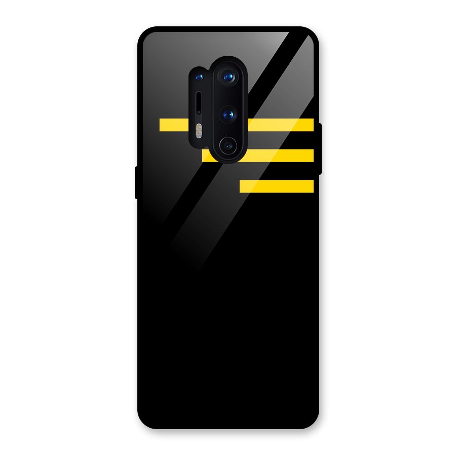 Sports Yellow Stripes Glass Back Case for OnePlus 8 Pro