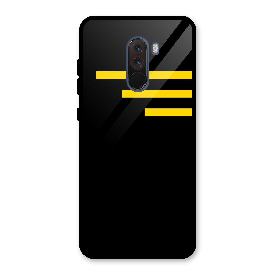 Sports Yellow Stripes Glass Back Case for Poco F1