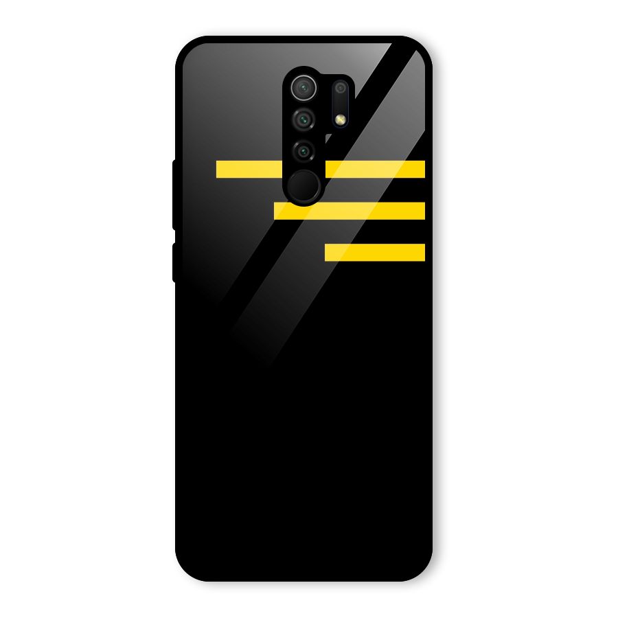 Sports Yellow Stripes Glass Back Case for Poco M2