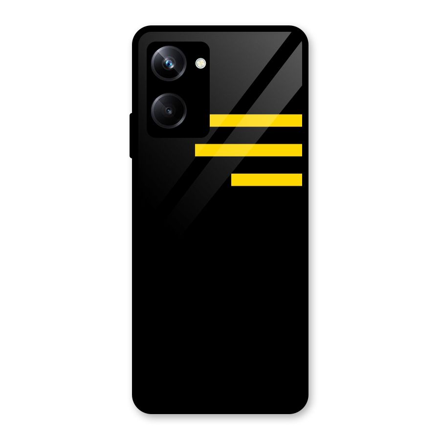 Sports Yellow Stripes Glass Back Case for Realme 10 Pro