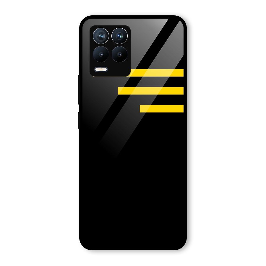 Sports Yellow Stripes Glass Back Case for Realme 8 Pro